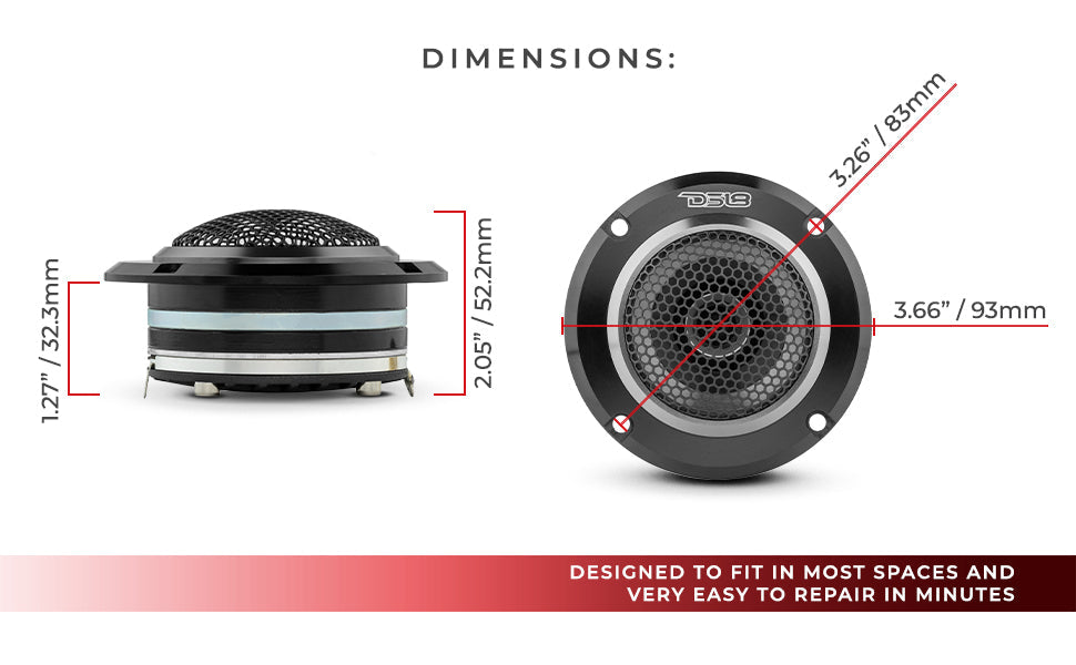 3.6" High Compression Neodymium Hybrid Driver/Tweeter 200 Watts 1.5 " Pen 4-Ohm Vc - DS18
