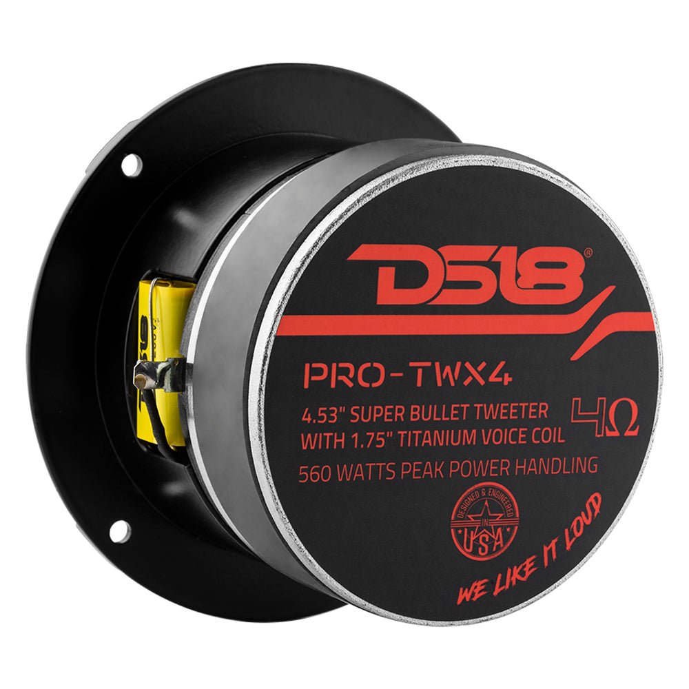 4.5" Super Bullet Tweeter 280 Watts 1.75" Titanium 4-Ohm Vc - DS18