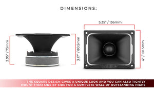 4 x 5.35" Super Bullet Tweeter 250 Watts 1.5" Aluminum 4-Ohm Vc - DS18