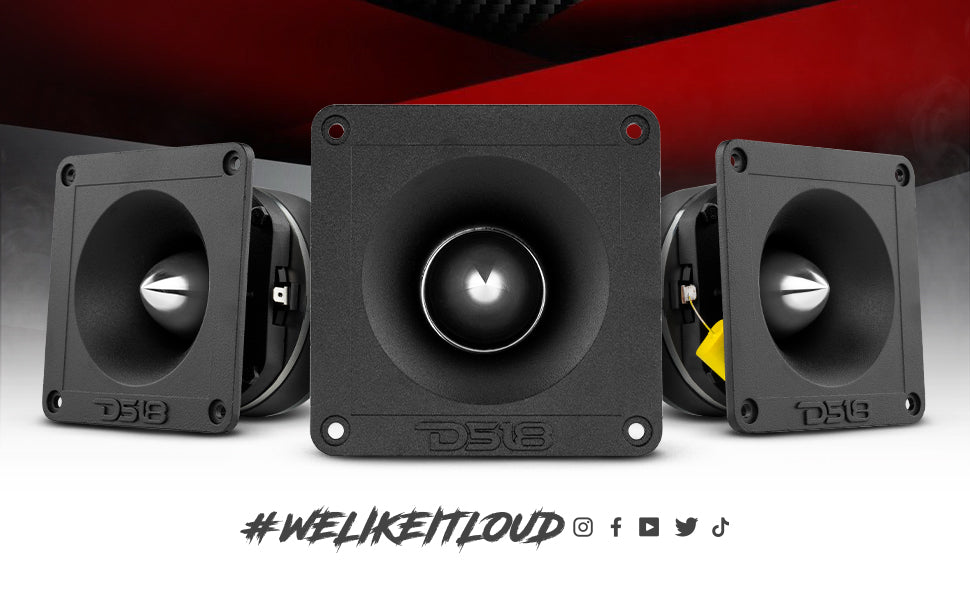 4" x 4" Super Bullet Tweeter 240 Watts 1.5" Titanium 8-Ohm Vc - DS18