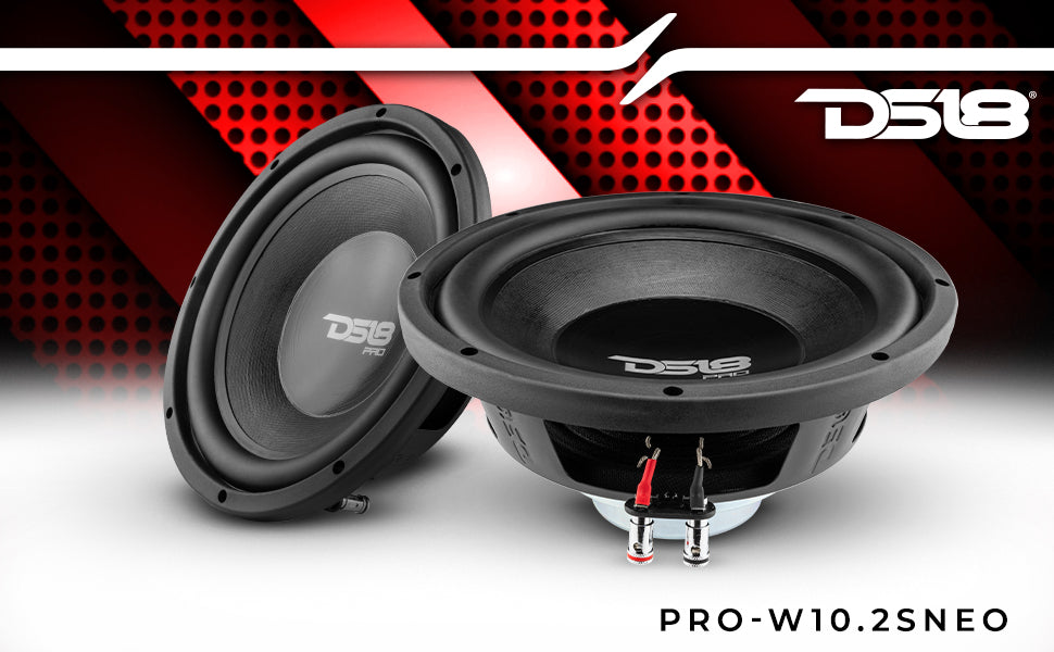 PRO 10" Neodymium Water Resistant Woofer 400 Watts Rms 2-Ohm SVC - DS18