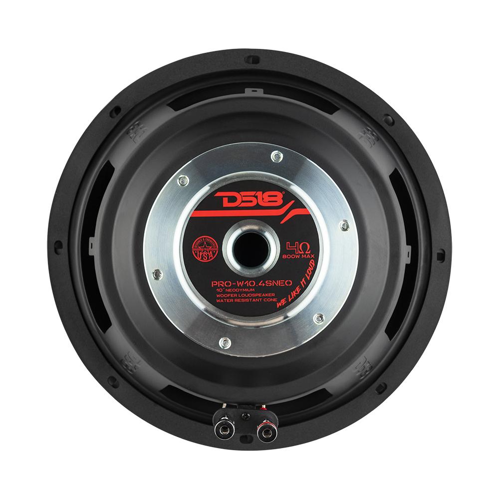 PRO 10" Neodymium Water Resistant Woofer 400 Watts Rms 4-Ohm SVC - DS18