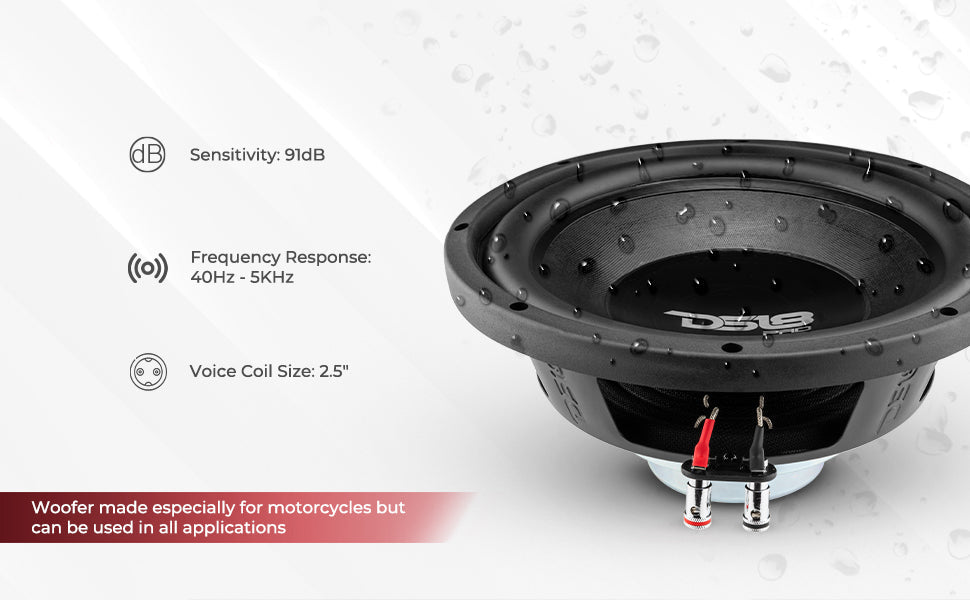 PRO 10" Neodymium Water Resistant Woofer 400 Watts Rms 4-Ohm SVC - DS18