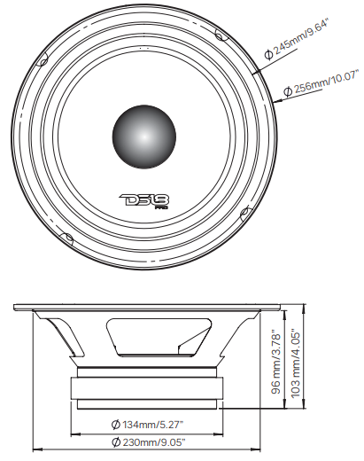 PRO-X 10" Mid-Range Bullet Loudspeaker | 300W RMS 8-Ohm - DS18