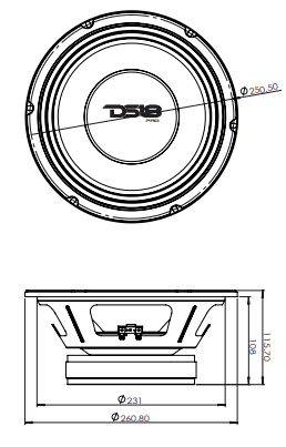 PRO-X 10" Mid-Bass Loudspeaker | 400W RMS 8-Ohm - DS18
