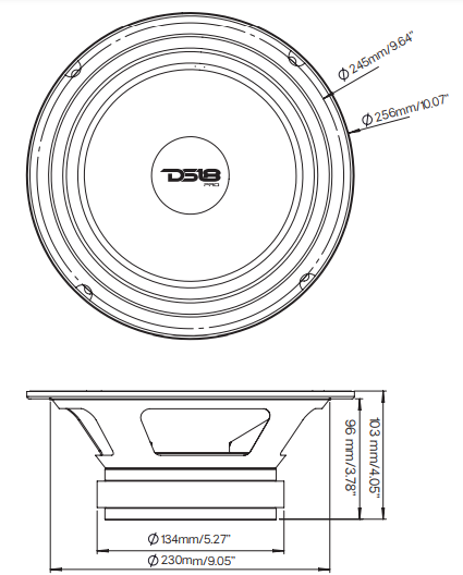 PRO-X 10" Mid-Range Loudspeaker 300 Watts Rms 8-Ohm - DS18