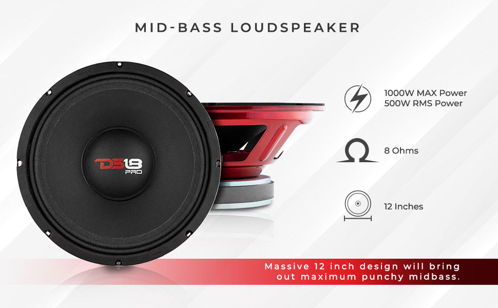 PRO-X 12" Mid-Bass Loudspeaker | 500W RMS 8-Ohm - DS18