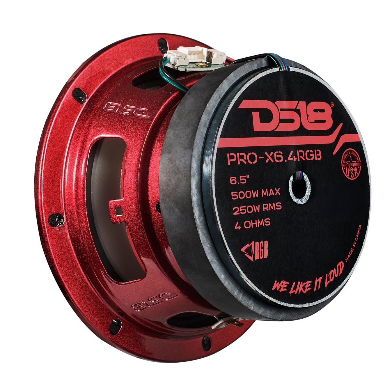 6.5" Mid-Range Loudspeaker with Dual RGB LED For Cone & Dust Cap 250 Watts 4-Ohm - DS18