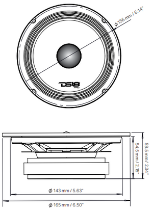 PRO-X 6.5" Shallow Mid-Range Bullet Loudspeaker | 200W RMS 4-Ohm - DS18