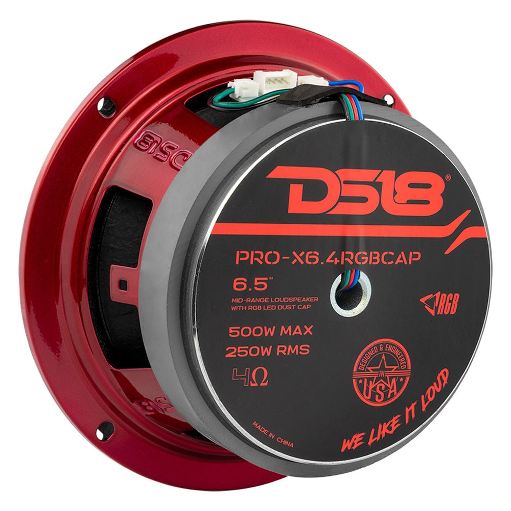 PRO-X 6.5" Mid-Range Loudspeaker with RGB Light Dust Cap 250 Watts Rms 4-Ohm - DS18