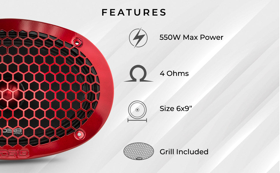 PRO-X 6X9" Mid-Range Loudspeaker with Bullet | 200W RMS 4-Ohm - DS18