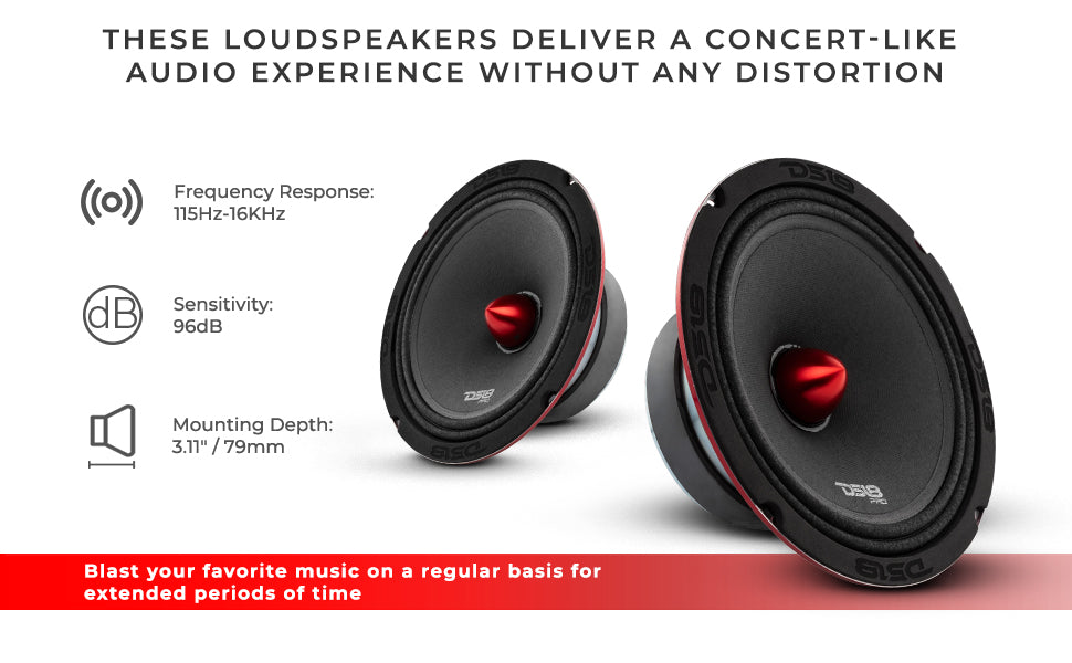 PRO-X 8" Mid-Range Loudspeaker with Bullet | 275W RMS 4-Ohm - DS18