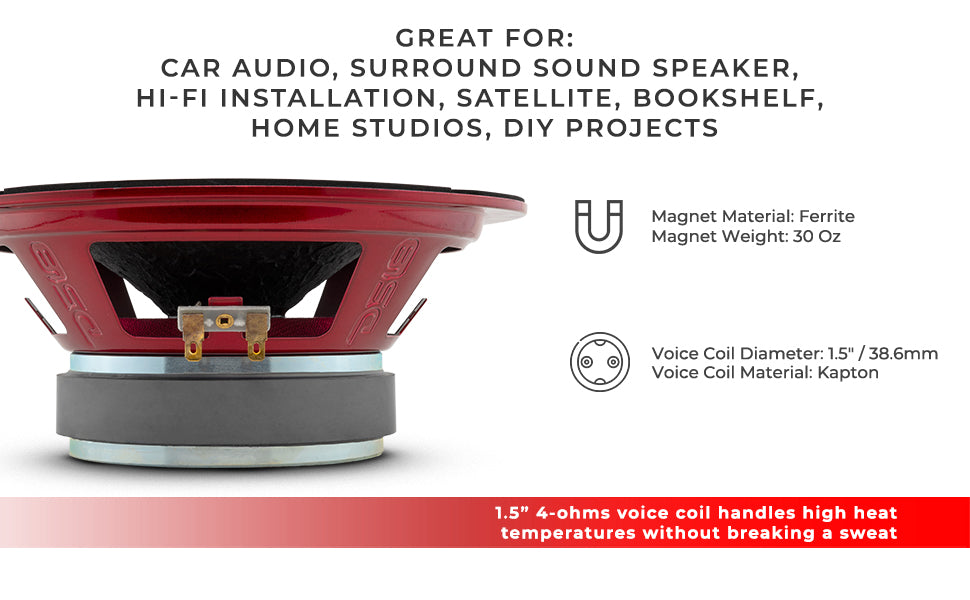 PRO-X 8" Mid-Range Loudspeaker with Bullet | 275W RMS 4-Ohm - DS18