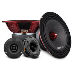 Pro Audio Loudspeakers & Tweeters Package - Pair PRO-X8.4BM + Pair of PRO-TW1X/BK - DS18