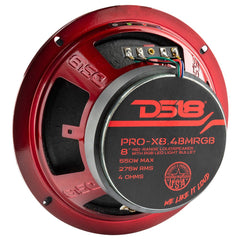 PRO-X 8" Mid-Range Loudspeaker with RGB Light Bullet 275 Watts Rms 4-Ohm - DS18