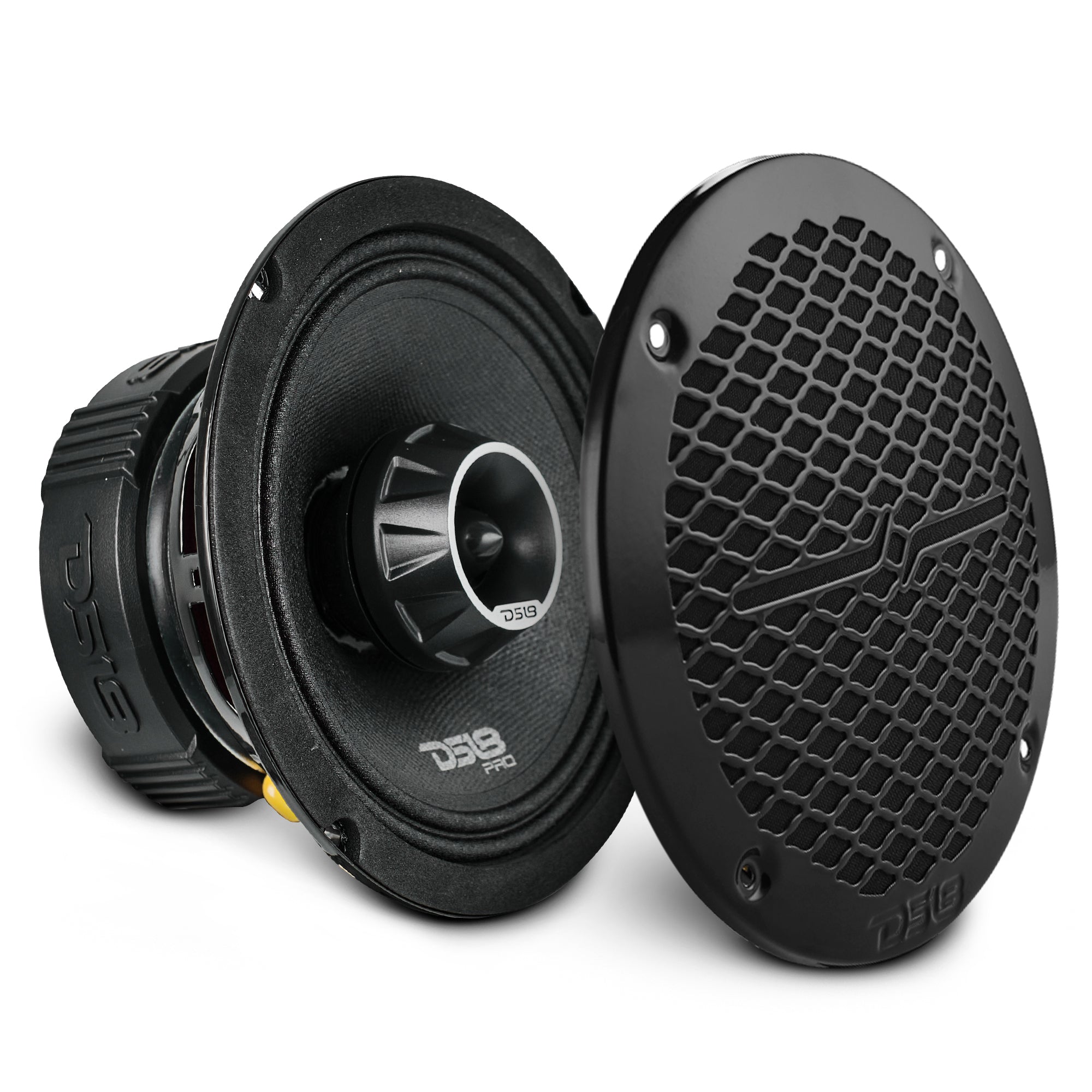 PRO-ZT 6.5" Coaxial Mid-Range Loudspeaker with Water-Resistant Cone Built-in Bullet Tweeter and Grill | 225W RMS 4-Ohm - DS18