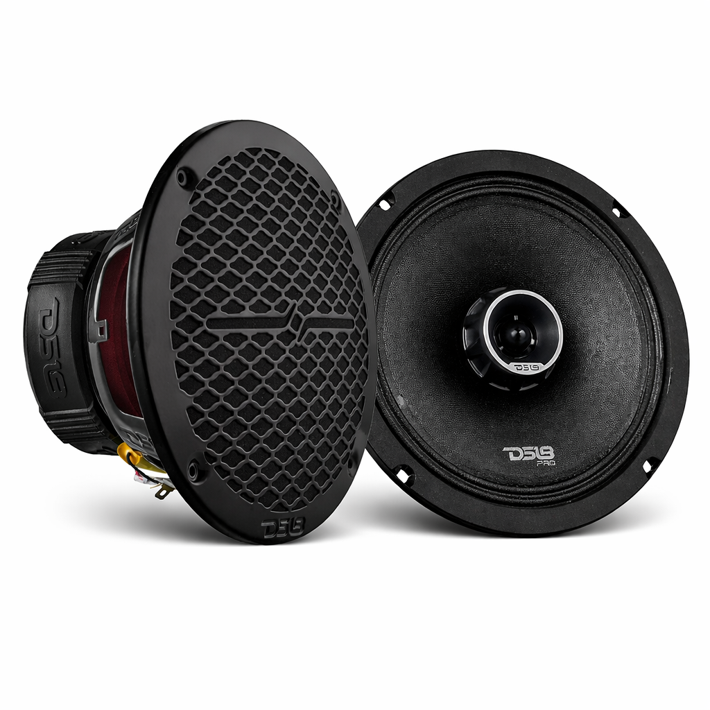 PRO-ZT 8" Coaxial Mid-Range Loudspeaker with Water Resistant Cone Built-in Bullet Tweeter and Grill 275 Watts Rms 4-Ohm (2