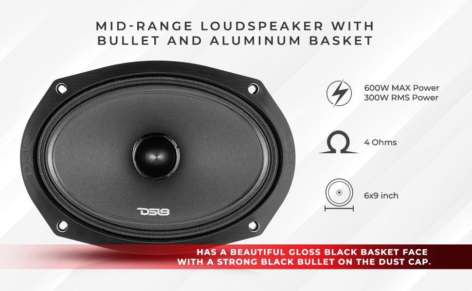 PRO-ZXI 6x9" Mid-Range Bullet Loudspeaker Neodymium/Ferrite Magnets | 300W RMS 4-Ohm - DS18