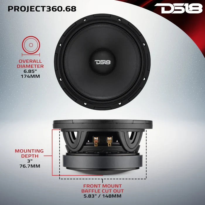 PROJECT360 - High-Sensitivity Mid-High Loudspeakers with Rotating Recone Design For Quick Repair 8-Ohm - DS18