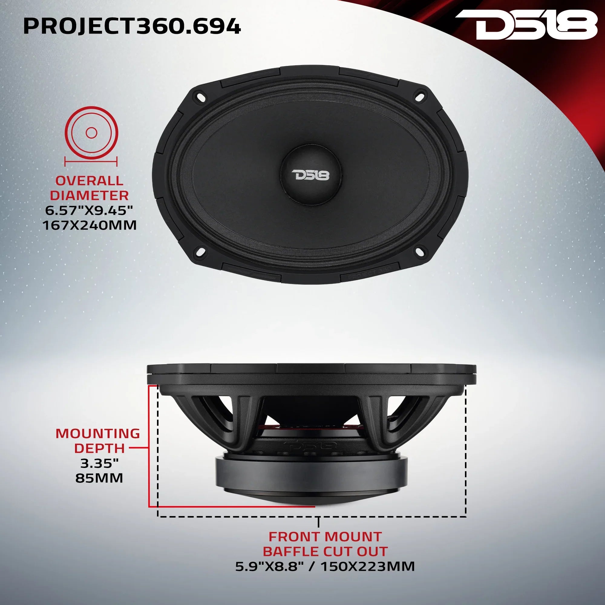 PROJECT360 - High-Sensitivity Mid-High Loudspeakers with Rotating Recone Design For Quick Repair 4-Ohm - DS18