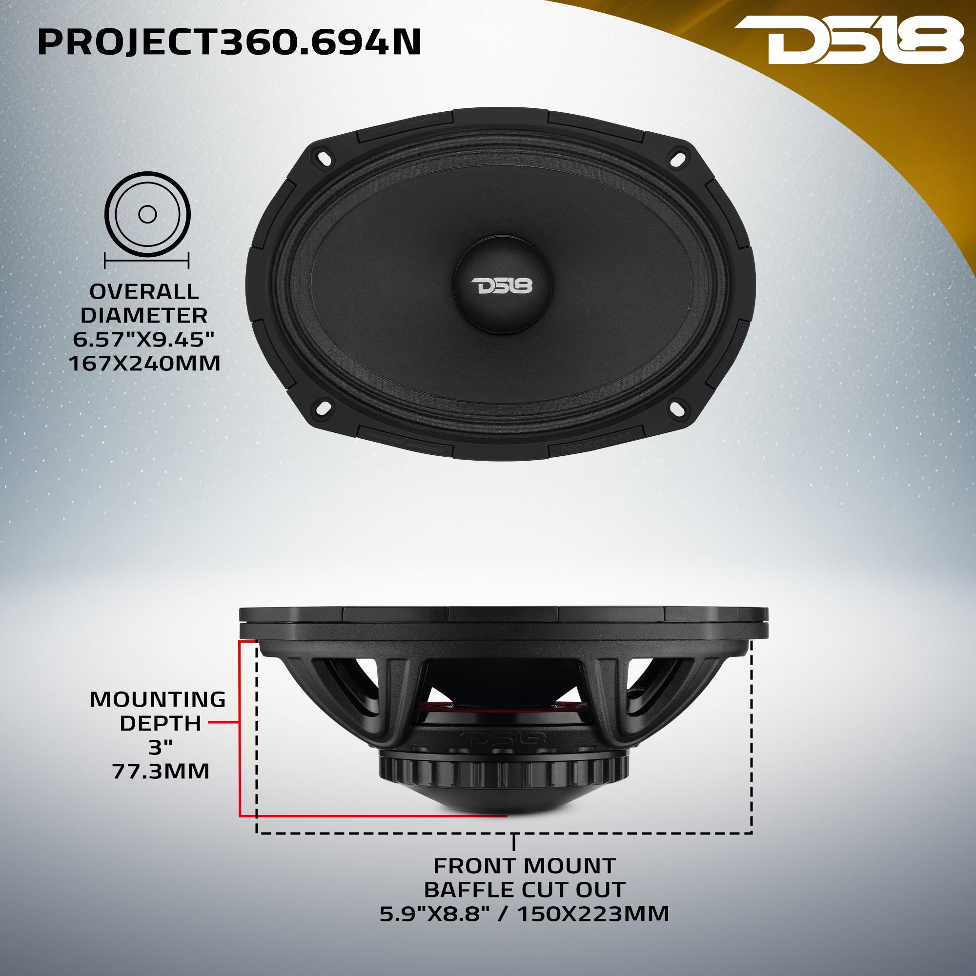 PROJECT360 - High-Sensitivity Mid-High Loudspeakers with Rotating Recone Design For Quick Repair 4-Ohm - DS18