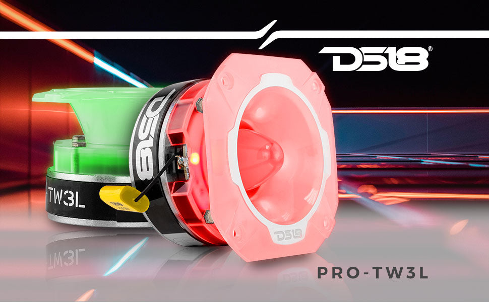 4" Super Bullet Tweeter 250 Watts 1.5" Titanium 4-Ohm Vc with RGB LED Lights - DS18