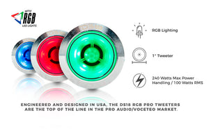 2.3" Neodymium Super Bullet Tweeter 1" Titanium Voice Coil with RGB LED Lights - DS18