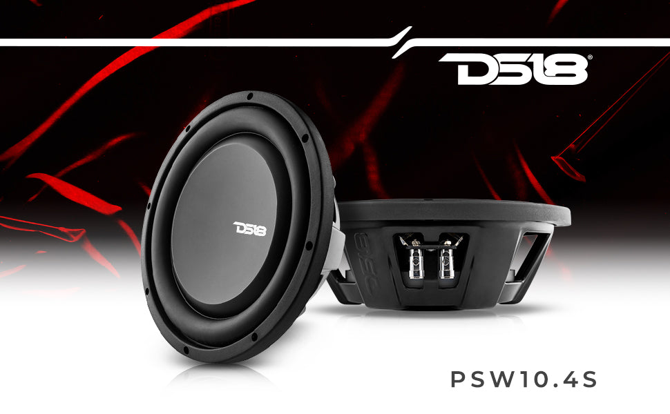 PS Shallow-Mount Water Resistant 10" Subwoofer | 500W RMS Single Voice Coil 4-Ohm - DS18