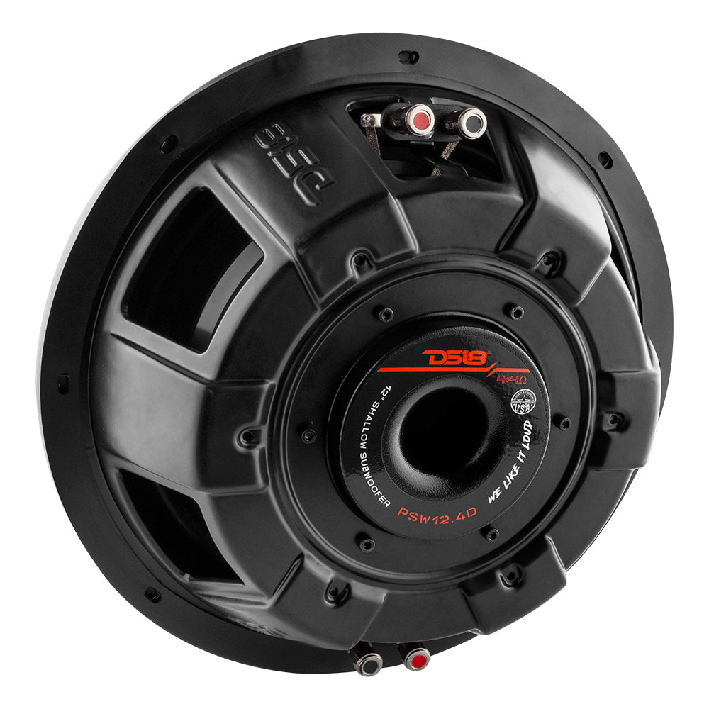 PS Shallow-Mount Water Resistant 12" Subwoofer | 600W RMS DVC 4-Ohm - DS18