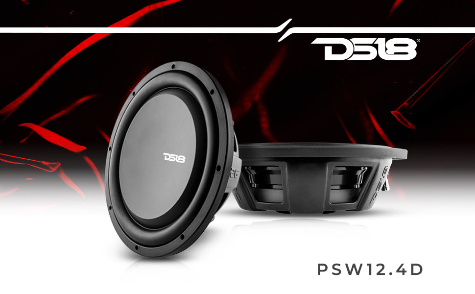 PS Shallow-Mount Water Resistant 12" Subwoofer | 600W RMS DVC 4-Ohm - DS18