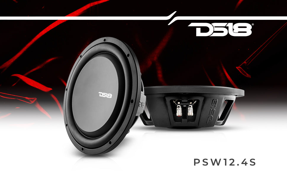 PS Shallow-Mount Water Resistant 12" Subwoofer | 600W RMS Single Voice Coil 4-Ohm - DS18