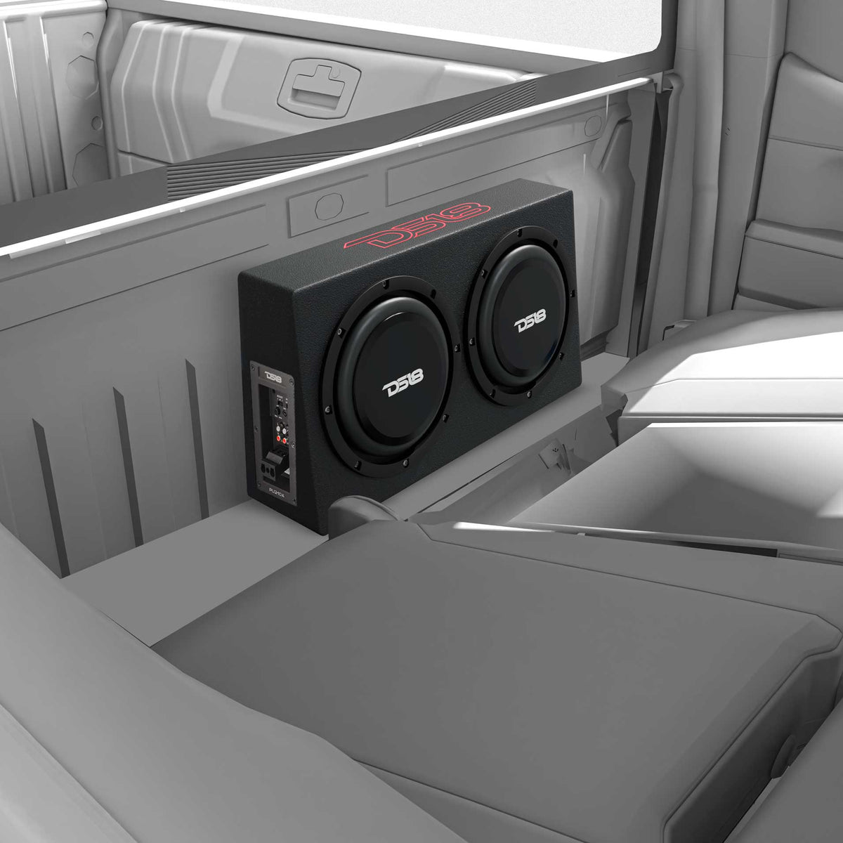 10" Active Subwoofer Shallow Enclosure with 10" Passive Subwoofer For Pickup Trucks - DS18