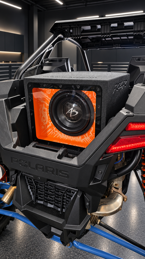 Rear view of Polaris RZR Slammer Box installation