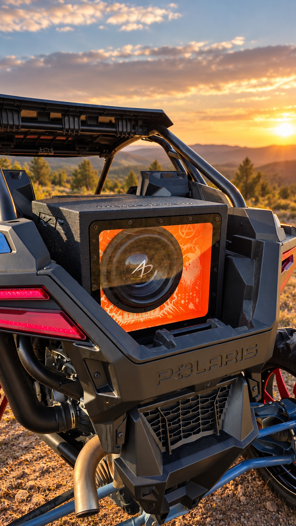 Polaris RZR Slammer Box outdoor installed detail