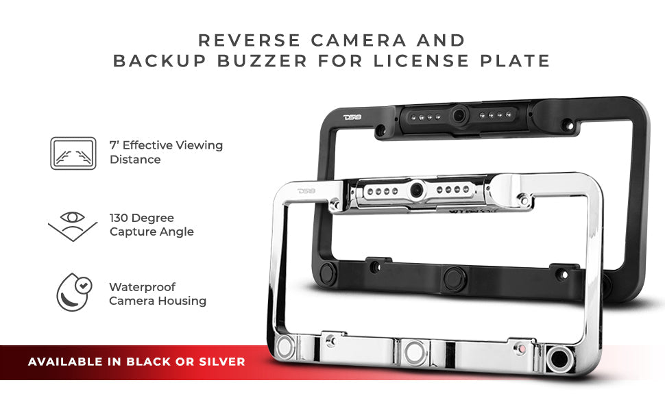 DS18 RCS2IN1LP Waterproof Reverse Camera and Backup Buzzer for License Plate - DS18