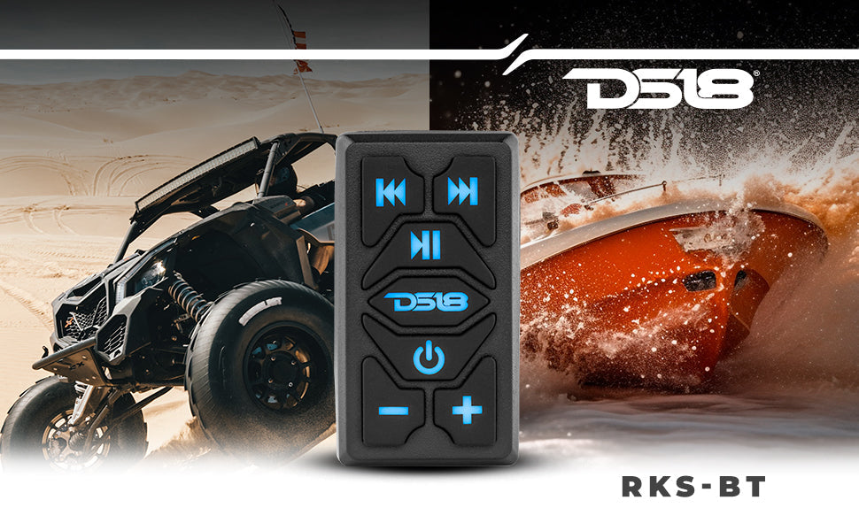 Marine And Powersports Waterproof Rocker Switch Bluetooth Audio Receiver With Controls - DS18