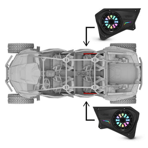 Polaris RZR Rear Door Panels Loaded with NXL-IQ/BK 8" Coaxial Speakers - DS18