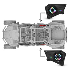 Polaris RZR Rear Door Panels Loaded with NXL-IQ/BK 8" Coaxial Speakers - DS18