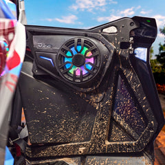 Polaris RZR Rear Door Panels Loaded with NXL-IQ/BK 8" Coaxial Speakers - DS18
