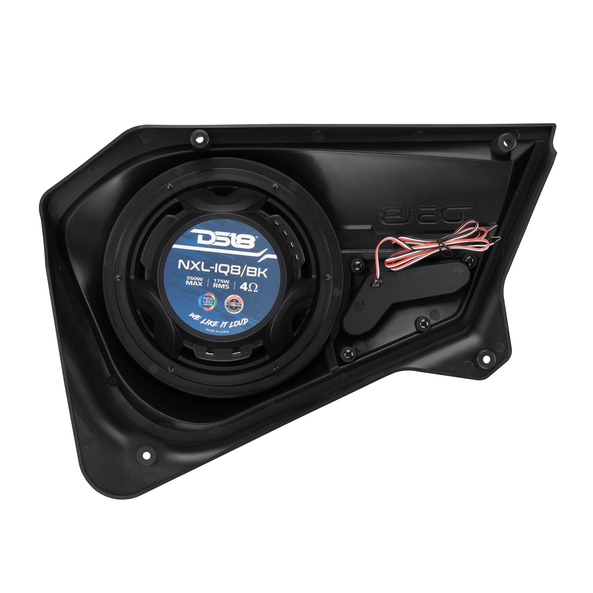 Polaris RZR Rear Door Panels Loaded with NXL-IQ/BK 8" Coaxial Speakers - DS18