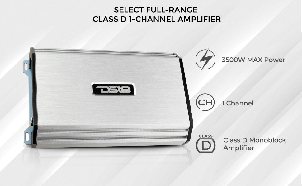 DS18 SELECT S-3500.1D Class-D 1-Channel Monoblock Amplifier 3500 Watts - DS18