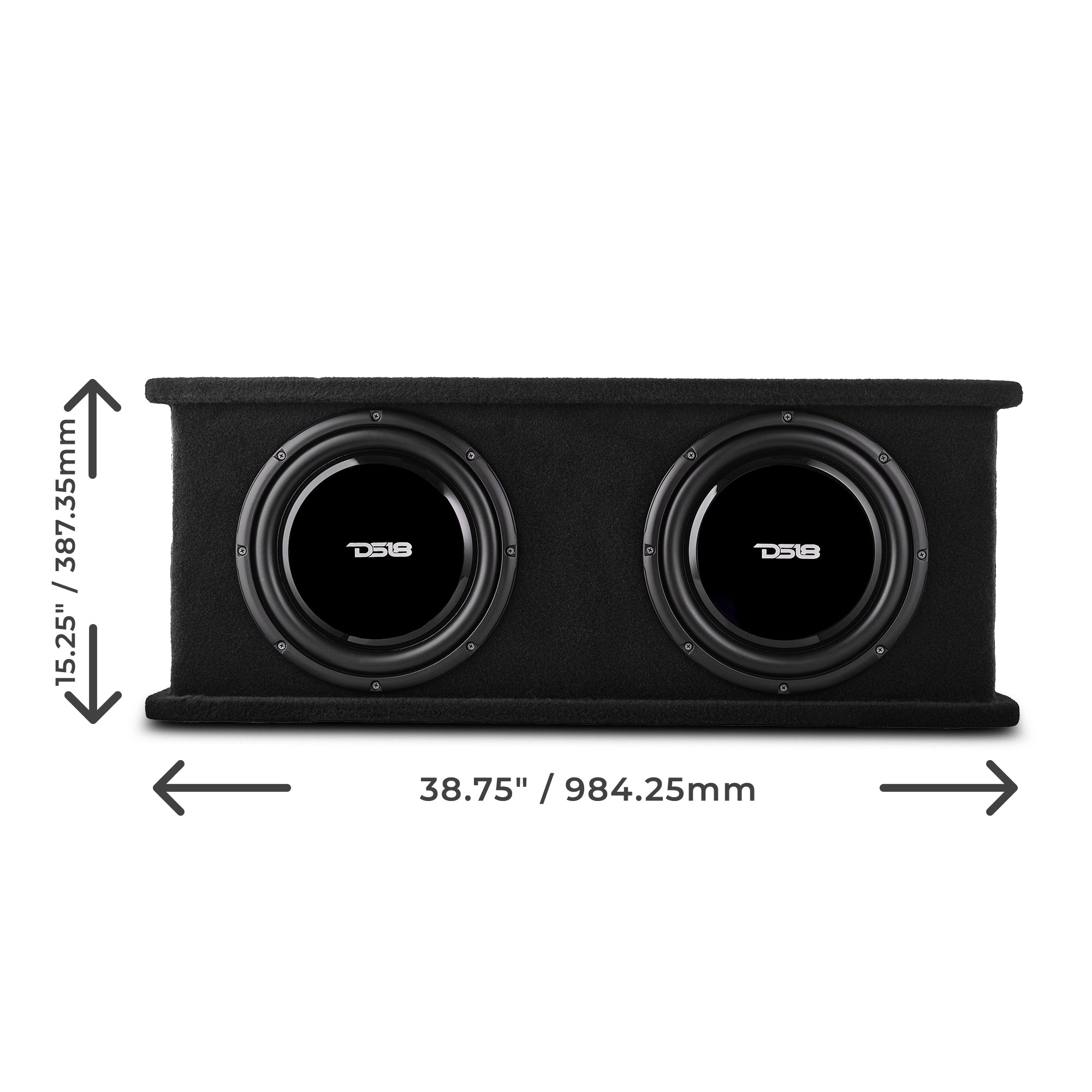 12" Loaded Shallow Subwoofer Enclosure 700 Watts Rms @ 1 ohm - DS18