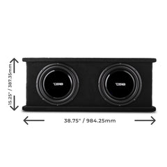 12" Loaded Shallow Subwoofer Enclosure 700 Watts Rms @ 1 ohm - DS18