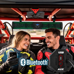 26" Marine Amplified Soundbar with Bluetooth USB & RGB Lighting 6 Speakers 600 Watts - DS18
