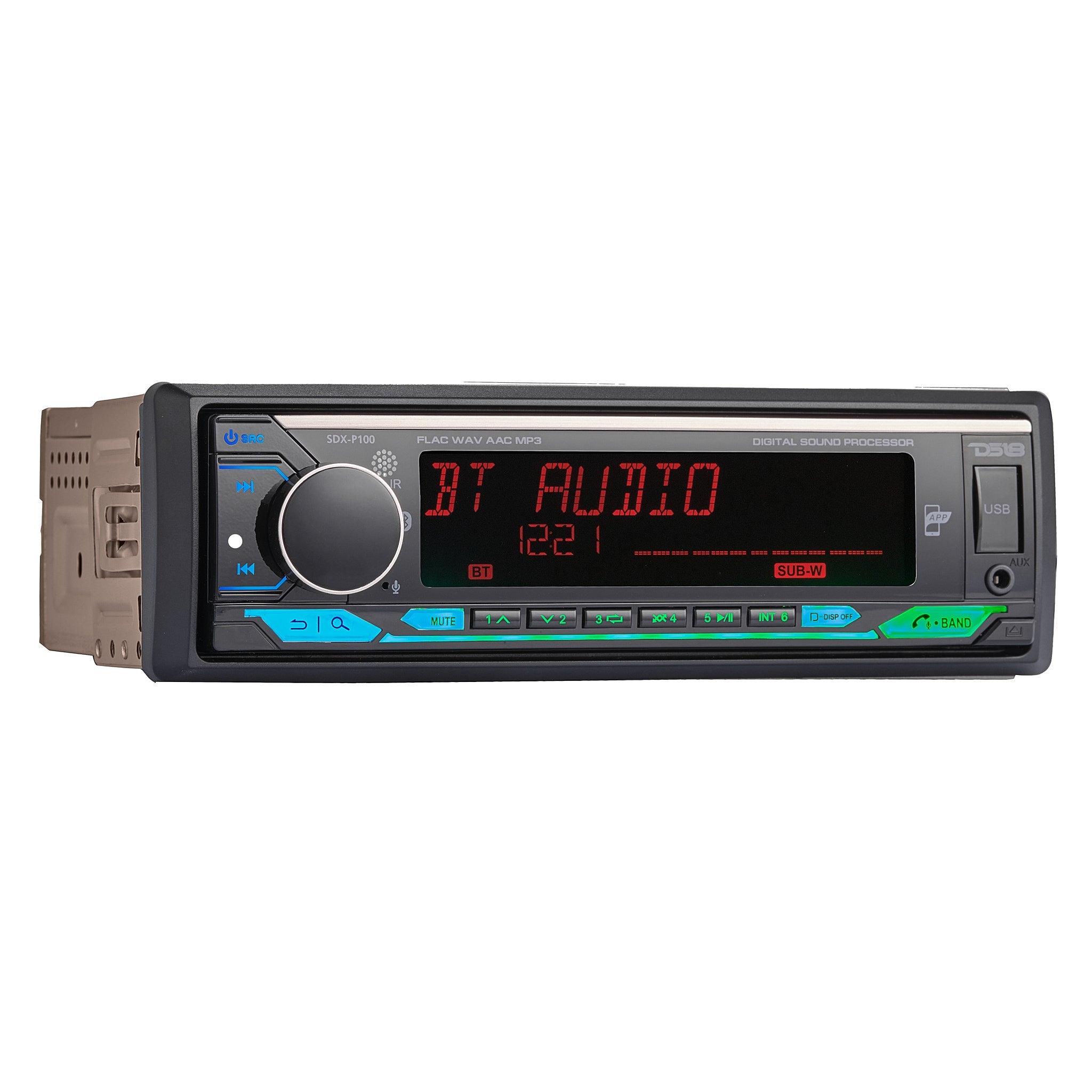 Digital Media Receiver | Single Din | DSP | APP | Bluetooth Audio and Calling Head Unit | Aux Input | USB | Mechless | AM/FM