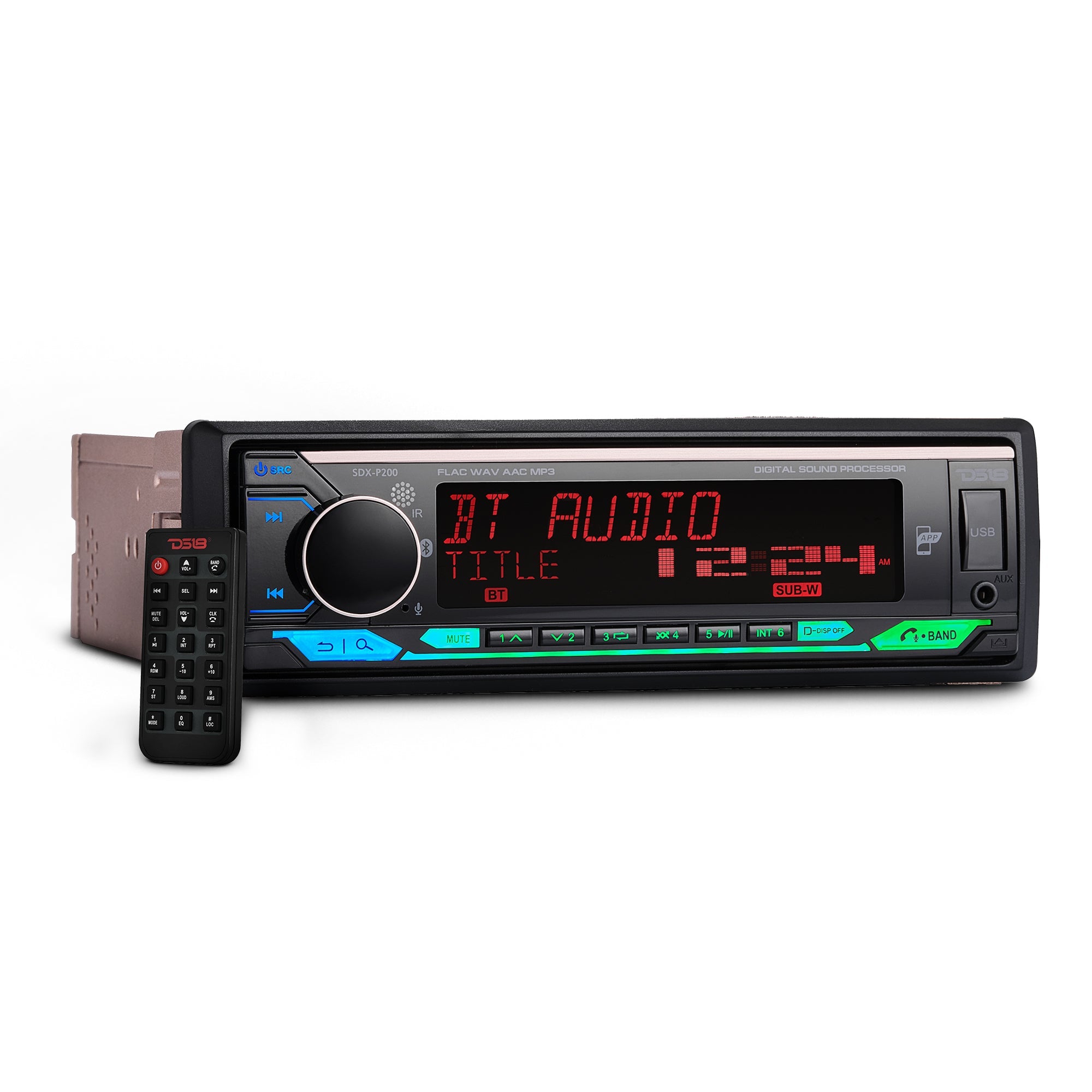High Power 240 Watts RMS (4 x 60) Digital Media Receiver | Single Din | DSP | APP | Bluetooth Audio and Calling Head Unit |