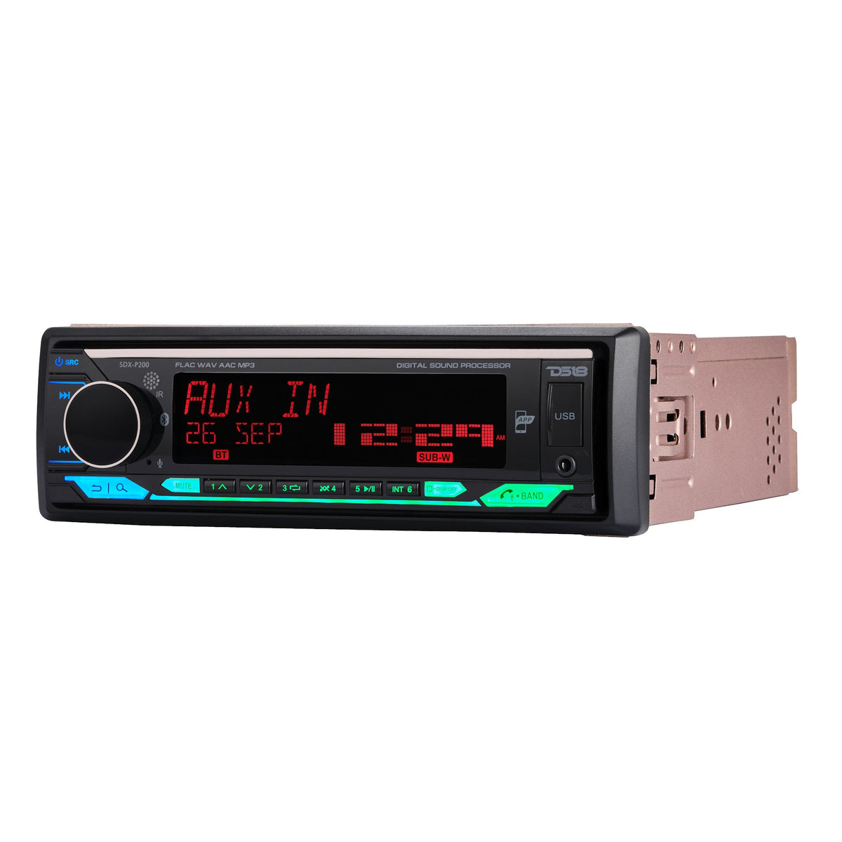 High Power 240 Watts RMS (4 x 60) Digital Media Receiver | Single Din | DSP | APP | Bluetooth Audio and Calling Head Unit |