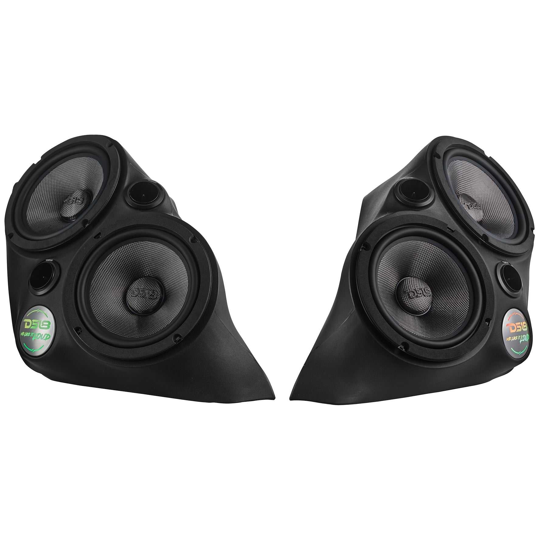 Polaris Slingshot Front Fender Dual 8" Speaker Pods With Digital LED Lighting - DS18