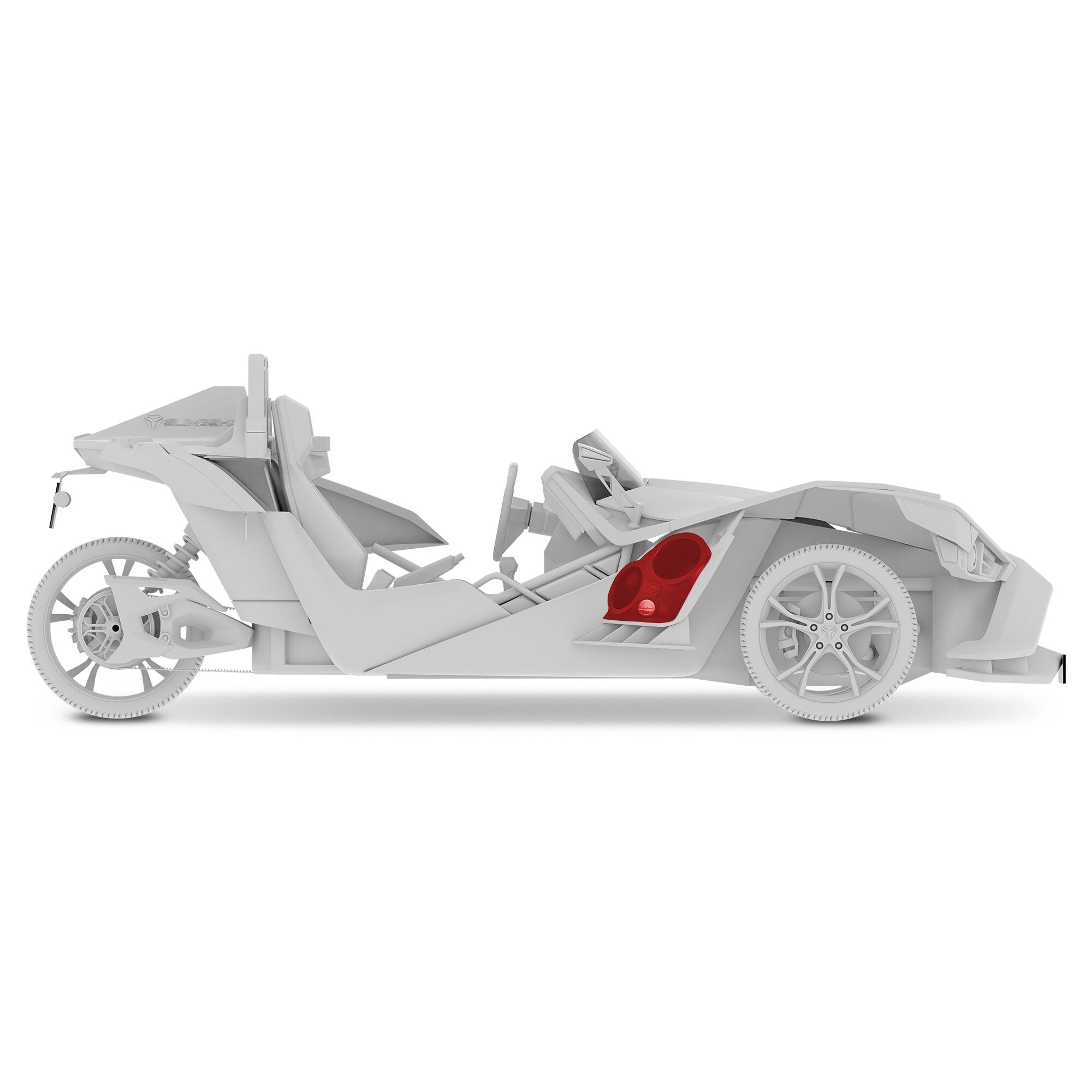 Polaris Slingshot Dual Front Fender 8” Loaded Speaker Pods with Digital LED Lighting - DS18