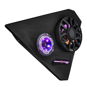 Polaris Slingshot Front Kick Panel Speaker Pods Loaded | 2 x NXL-IQ6/BK & 2 x PRO-TW1LD and Digital LED Lights | 2015